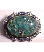 Signed Ora Chrysocolla? Turquoise Brooch Pin - $275.00