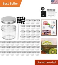 Versatile 40 Pack Glass Canning Jars with Twist Lock Lids for Food Storage - $42.00