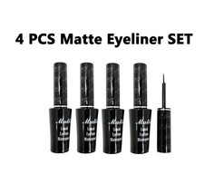 Italia Deluxe Black Matte Waterproof Liquid Eyeliner &quot;4 PCS set&quot; - £6.30 GBP