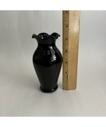Vintage Black Amethyst Glass Bud Vase 5” - $383.55 MXN