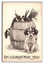 Comic Adorable Puppies Are Looking For You DB Postcard S2 - $4.90