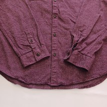Old Navy Shirt Slim Fit Mens Burgundy Cotton Button Up Shirt Long Sleeve Size XL image 9