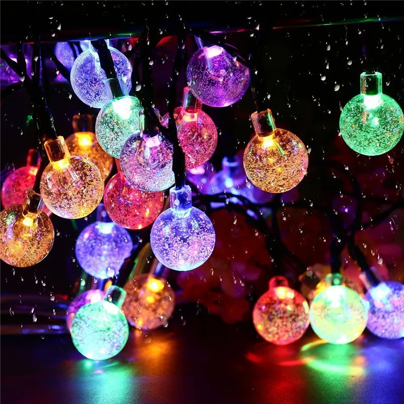 Bubble LED Solar Light Outdoor Lamp String Lights For Holiday Christmas Party Wa - £56.73 GBP