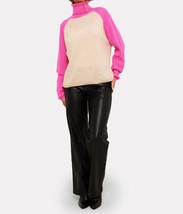 Brodie Cashmere susie cashmere ribbed roll neck sweater in Diva Pink - £175.85 GBP