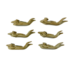Animal Chopstick Rest Set of 6 In Porcelain Unknown if Alligator Turtle Dog - $38.11