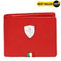 Auténtica cartera Puma Ferrari roja plegable de piel sintética auténtica... - £20.33 GBP