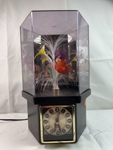 Vtg Fiber Optic Rotating Flower Clock Lamp With Motion 14.5&#39;&#39;H  lighted ... - $41.57