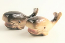 50s VINTAGE MADE IN JAPAN SALT &amp; PEPPER SHAKERS WHALES - $25.00