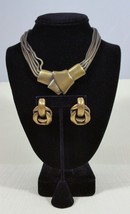 Unbranded Vintage Multi Strand Coil Snake Chain Necklace and Earring Suite - £199.36 GBP