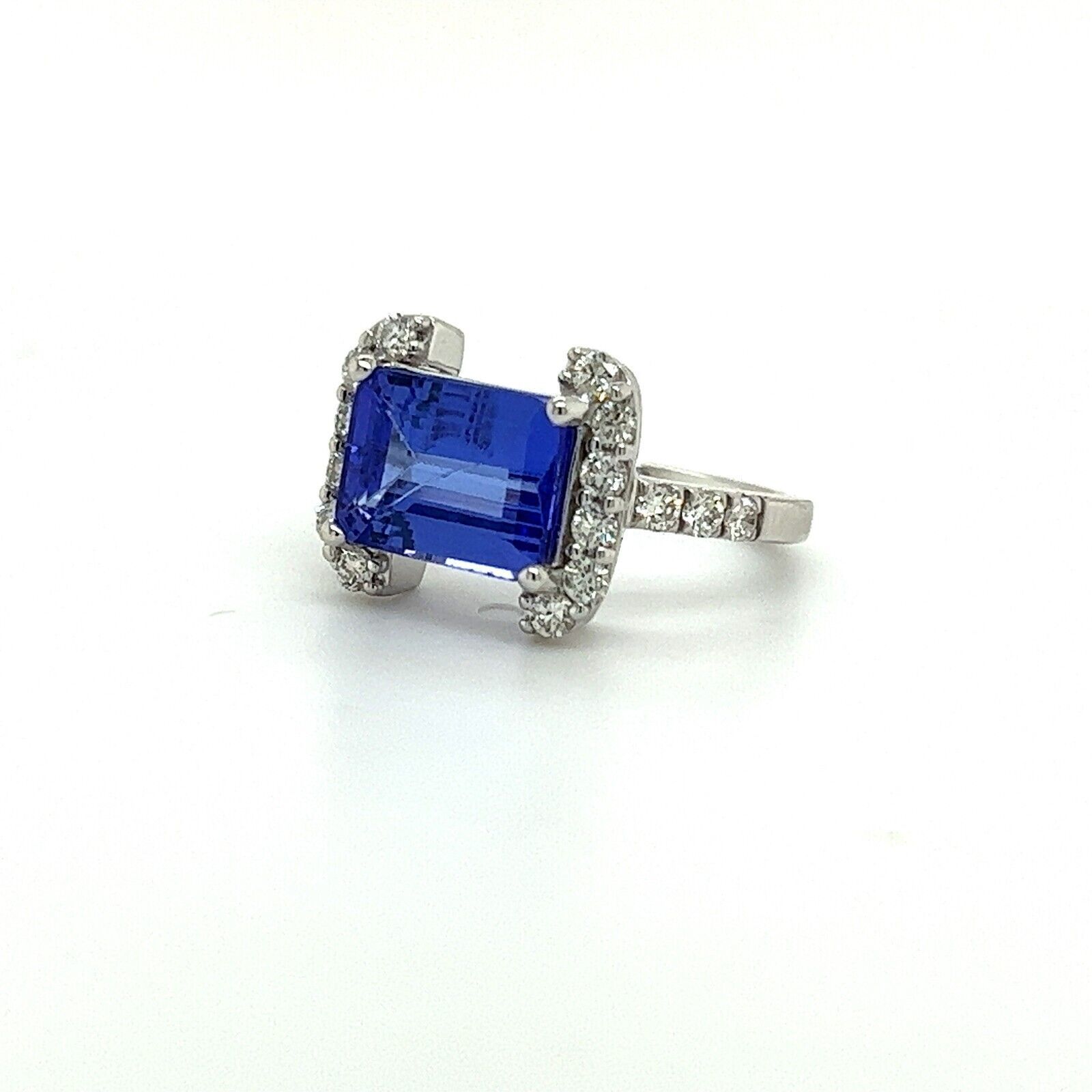 Natural Tanzanite Diamond Ring 6.5 14k W Gold 3.89 TCW Certified $4,790 217841 Item image 7