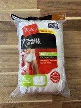 Hanes Men’s 7 Tagless White Briefs Size 2XL XXL 2014 New In Package - £16.36 GBP