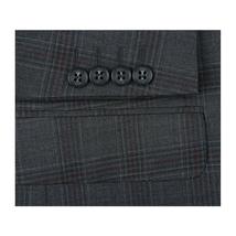 Men Renoir Suit Super 140 Wool Side Vent Classic Fit English Plaid 559-2 Gray image 7