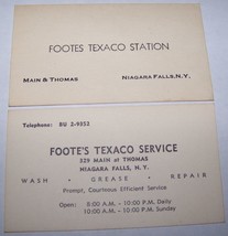 Pair Lot Vintage Foote Texaco Gas Station Cards Niagara Falls Ny - £4.75 GBP