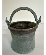 Antique Patina Hand Forged Solid Copper/Brass Snake Handle Pot Pail Caul... - $2,189.19 MXN