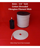 1/4 ″ Inch - 6mm Round Fiberglass Wick Cotton Shrouded FREE Worldwide Shipping - $18.56