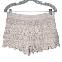 Free People Shorts 6 Lace Cream High Rise Side Zipper Lined - £18.64 GBP