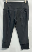 MPG Gray Cropped Athletic Leggings Capri Length Ribbed Detail EPOC Size S M - $18.99