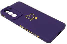 Fashion Case Cover for Samsung Galaxy S21 Purple/Gold Foil Hearts Soft TPU Cover image 4
