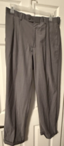 Roundtree &amp; Yorke Easy Care Gray Textured Pleated Dress Pants Men&#39;s Size... - $19.78