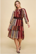 NEW! Beautiful PLUS Size Boho Ruffled Peasant Hi Low Prairie Chiffon Dress Red - £51.09 GBP