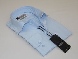 Men Franco Gilberto Shirt Twill Cotton Blend Spread Collar Turkey 5566-418 blue image 2