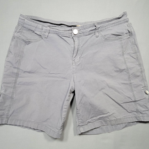 DKNY Women Shorts Size 14 Gray Stretch Chino Style Flat Front Midrise Cl... - £10.61 GBP