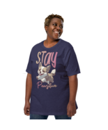 Unisex T-Shirt – Stay Pawsitive Heather Midnight Navy - $82.04 CAD