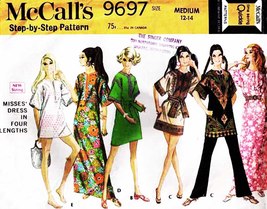 Misses' PULLOVER DRESS or TOP Vintage 1969 McCall's Pattern 9697 Size 12-14 - £9.59 GBP