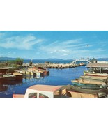 Lake Tahoe Unposted Postcard Private Boat Basin Plastichrome - £15.65 GBP