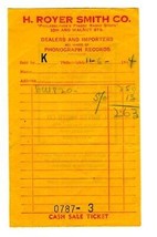 H Royer Smith Co. Philadelphia 1944 Sales Receipt Dealers in Phonograph ... - £33.44 GBP