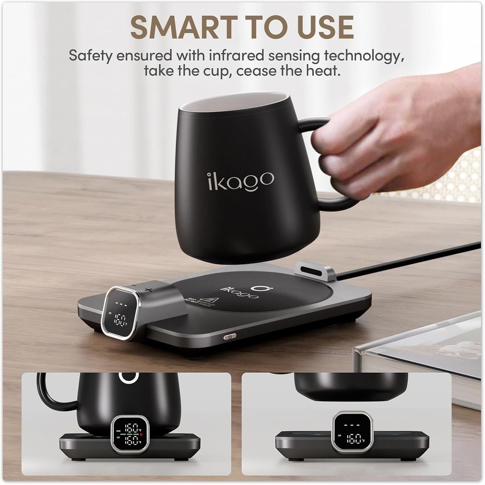 Stylish Heated Mug Warmer & 15oz Mug Set - Perfect Gift for Coffee Lovers Item image 7