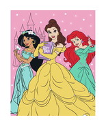 Disney Princess Jasmine Belle Ariel Baby Raschel Blanket 40 x 50 - £24.96 GBP