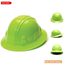 Hi-Vis Lime Safety Hard Hat - Full Brim Design with Universal Accessory ... - $40.54