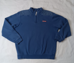 Vineyard Vines Men&#39;s M Sweatshirt 1/4 Zip Pullover Light Blue with Logo - £15.45 GBP