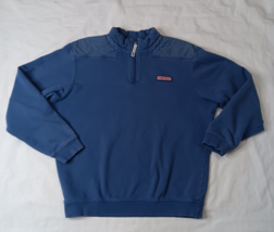 Vineyard Vines Men&#39;s M Sweatshirt 1/4 Zip Pullover Light Blue with Logo - £15.79 GBP