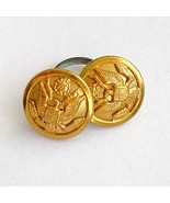 Vintage U.S. Army Great Seal Button Gold Tone Fine Quality 16 mm Set of 2 - £12.47 GBP