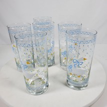 Vintage 1987 Farmhouse Anchor Hocking Drink Glass 6.25 Inch Tall SET of 6 - £29.04 GBP