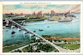 Aerial View Peace Bridge Buffalo New York Postcard - £9.31 GBP
