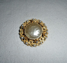 Miriam Haskell Brooch Pin Imitation Baroque Pearls and Rhinestones Vintage - $123.75