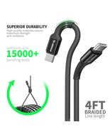 4FT Type C to C Braided Fast Charge Cable For Consumer Cellular IRIS Con... - $10.84+