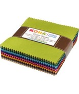 5&quot; Charm Pack Squares Kona Cotton Solids Dusty Colorstory 101 Precuts M5... - $485.22 MXN