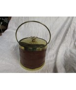 Vintage Retro Mid Century Ice Bucket gold tone brown vinyl Colony in goo... - €34,84 EUR