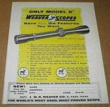 1958 Print Ad Weaver Model K4 Rifle Scopes El Paso,Texas - $8.72