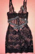 Victoria&#39;s Secret XS,S,M SLIP DRESS mini black lace satin SHINE STRAP VE... - $118.79