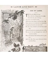 Ode Of Labor Wood Engraving 1889 Victorian Path Of Life Ephemera Poetry ... - $42.12 CAD