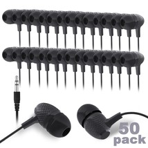 Bulk Earbuds Headphones 50 Pack For Classrooms Kids, Wholesale Durable E... - $53.99