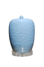 Baby Blue Porcelain Ginger Jar with Crystal Base - £172.86 GBP