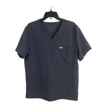 Figs Womens Scrub Shirt Adult Size Medium Gray V Neck Short Sleeve PO 1873 - $24.08