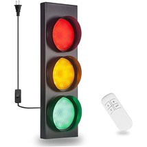 Traffic Light Wall Lamp Remote Control Retro Kids Bedroom Stop Light, Plug In In - $135.99