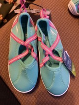Speedo Toddler Girls&#39; Mary Jane Water Shoes - Turquoise/Pink L 9-10 - $13.95